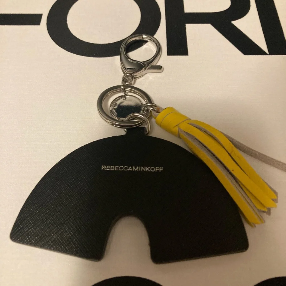 Rebecca Minkoff Rainbow 🌈 Pride Keychain Yellow Tassel Silver